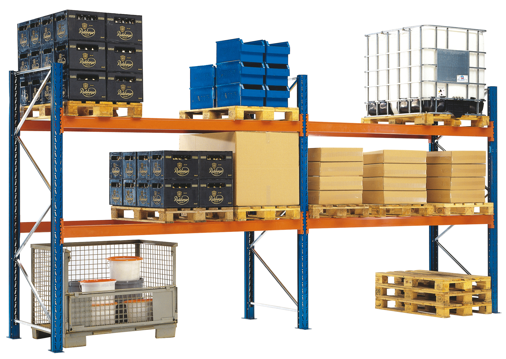 Palettenregal 18 Stellplätze, 5400 x 1100 x 2500 mm, 9 Lagerebenen, 2000 kg Tragkraft pro Ebene Kopie Palettenregal 18 Stellplätze, 5400 x 1100 x 2500 mm, 9 Lagerebenen, 2000 kg Tragkraft pro Ebene Kopie