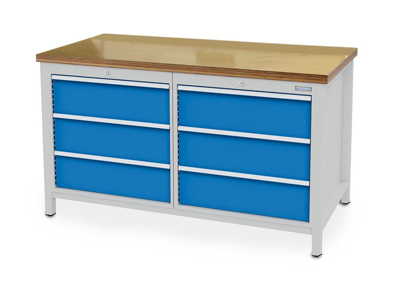 03-15-33VAPXVije75bFxIP Kastenwerkbank 1500x750x859 mm, 6 Schubladen, 1000 kg Tragkraft