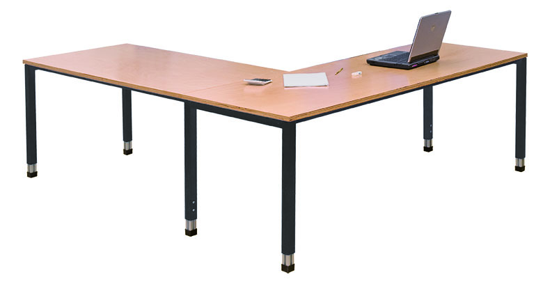 Eck-Schreibtisch 1000x600x670-1030 mm je Seite, höhenverstellbar, ohne Unterbauschrank
