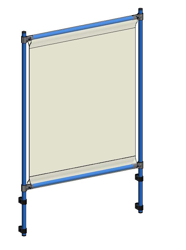 5900 Infektionsschutzrahmen 910x49x1410 mm, Anbausatzm PVC Klarsichtfolie glasklar
