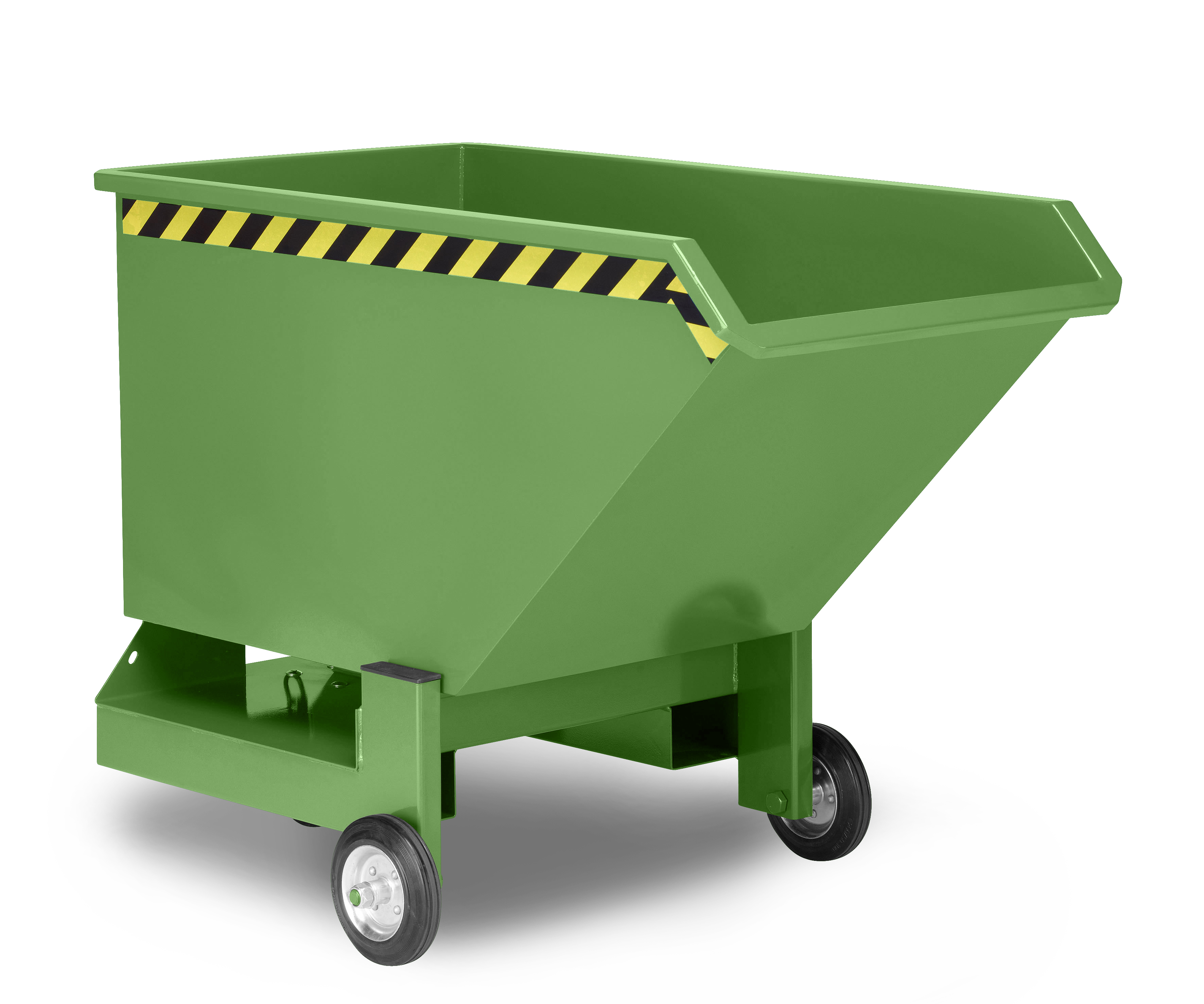 Kastenwagen-RKW-RAL-6011-SoloyQ5AIrMaclz3p Stapler-Kippbehälter RKW 0,40 m³ Inhalt, 600 kg Tragkraft, mit Rollen, RAL 6011 resedagrün