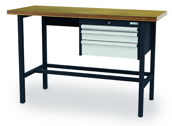 CL1560AT04_simplaflex Arbeitstisch 2000x600x960 mm, 3 Schubladen, feststehend, 200 kg Tragkraft