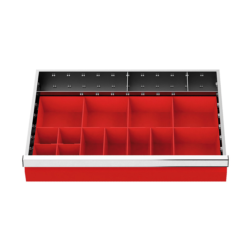 168-132A_B_H_02 Kleinteilekästen Nutzmaß 600 x 400 mm für Schubladen BxT 680 x 500 mm, Front- Höhe 100 mm