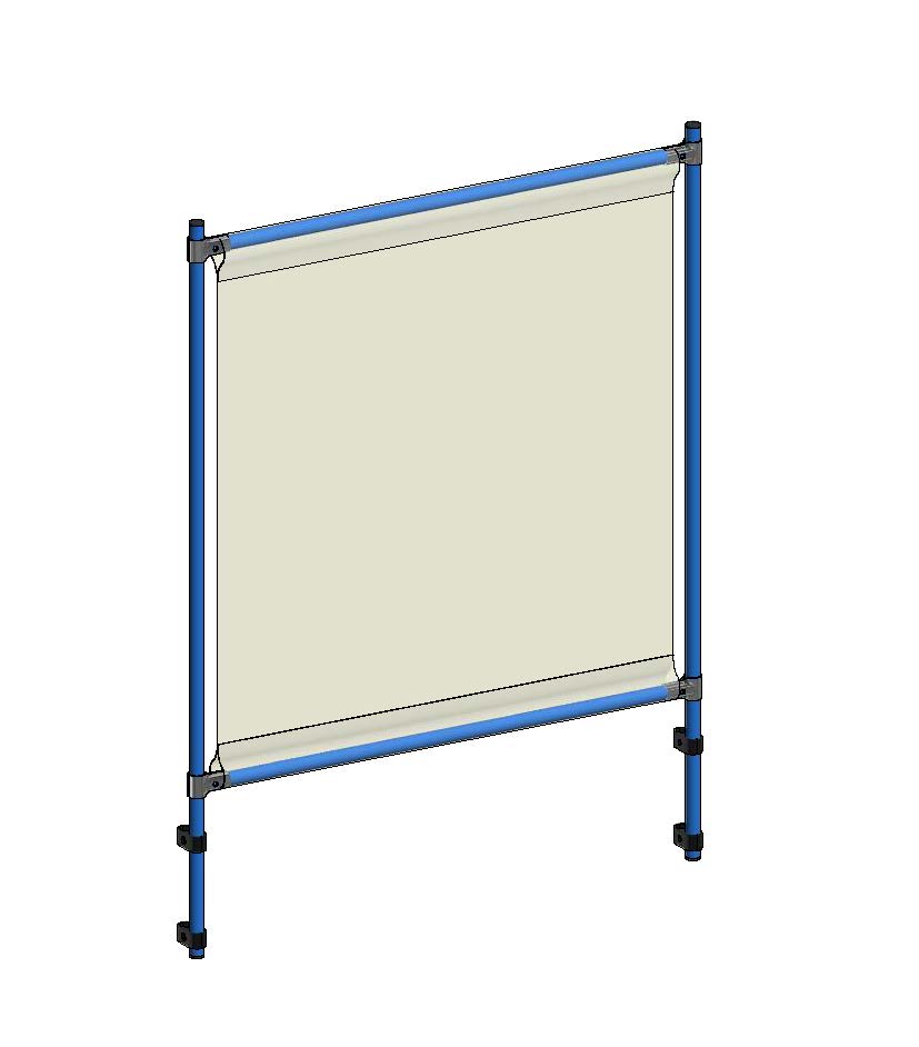 5942 Infektionsschutzrahmen 1066x49x1410 mm, Anbausatz, PVC Klarsichtfolie glasklar