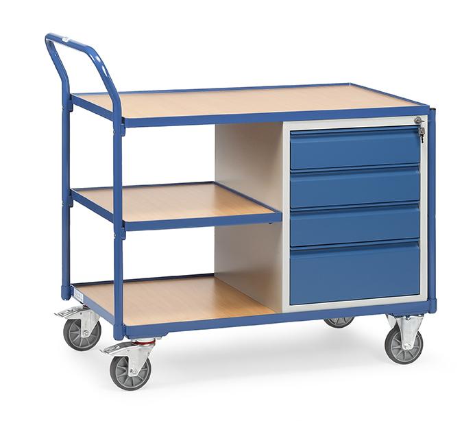 Tischwagen_300_kg_Tragkraft_1000x600_mm_4_Schubladen_2634 Tischwagen 300 kg Tragkraft, 1000x600 mm, 4 Schubladen