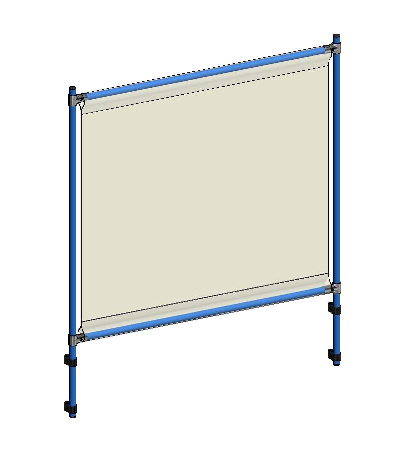 5903 Infektionsschutzrahmen 1260x49x1410 mm, Anbausatz, PVC Klarsichtfolie glasklar