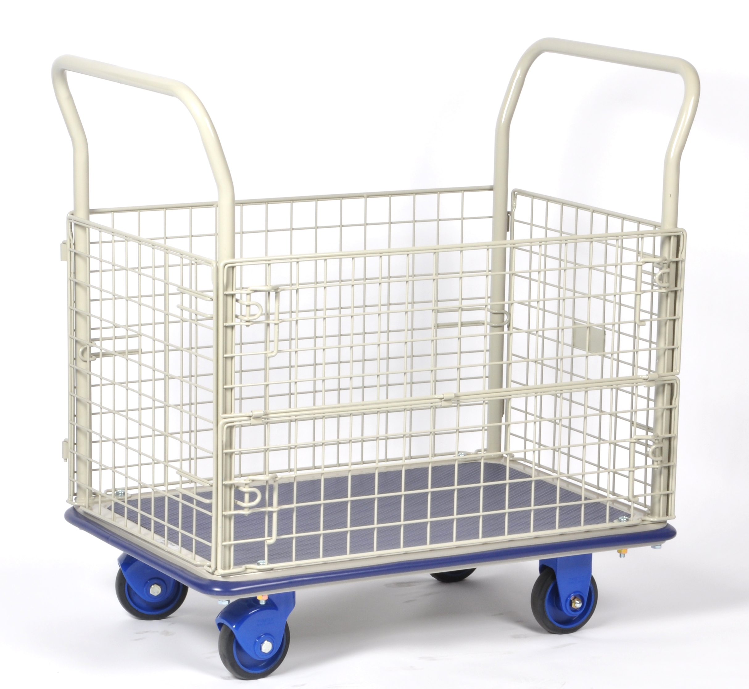 11371 Plattformwagen mit Gitterwänden 920x610 mm, 300 kg Tragkraft, PRESTAR, Made in Japan