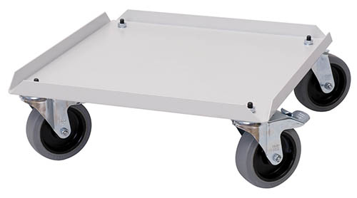04_105_125_B_H_01 Rolluntersatz für Flügeltürschrank Typ 105 500x500x150 mm, 4 Lenkrollen Ø 125 mm, 2 x Feststeller
