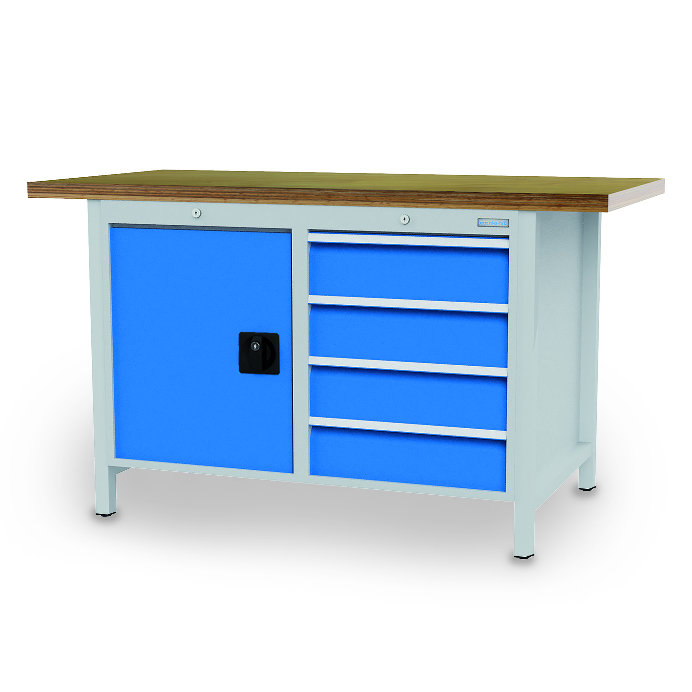 03_14_19VA_B-H Kastenwerkbank 1500x750x959 mm,1 Schrank, 4 Schubladen, 1000 kg Tragkraft, extra hoch