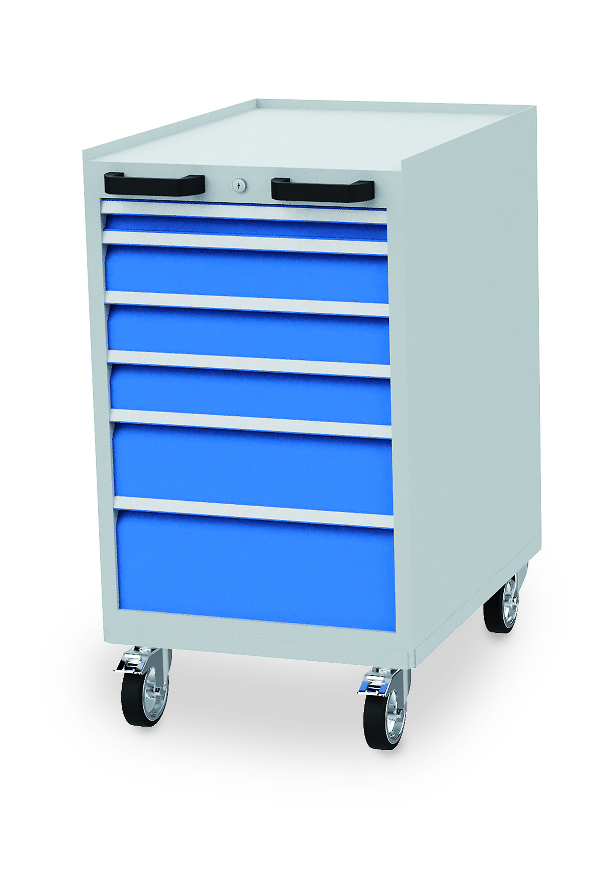 04_10_06V10B_B-H Schubladenschrank 555x736x990 mm, 6 Schubladen, 500 kg Tragkraft, fahrbar