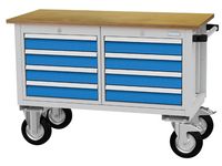 04_12_93 Mobile Werkbank 1200x540x820 mm, 500 kg Tragkraft, 8 Schubladen, fahrbar