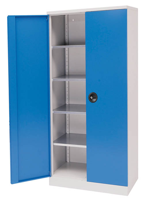 04_155_04A_B_H_04 Flügeltürschrank Breite 930x500 mm, Höhe 1950 mm, 4 verzinkten Fachböden, -unser Bestseller-