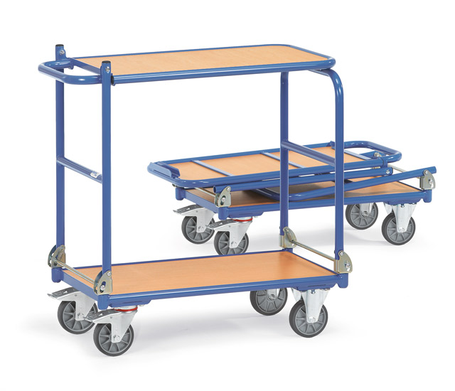 1140jvlB2ZjB4NfqZ Klappwagen mit Tischplattform 720x450 mm, 250 kg Tragkraft, 2 Etagen