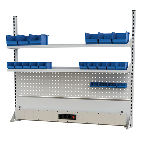 03_900_14_16OBA_B_H Multi-Wand für Werkbänke 1500 mm Breite Aufbau 1500x1250 mm, inkl. Zubehör