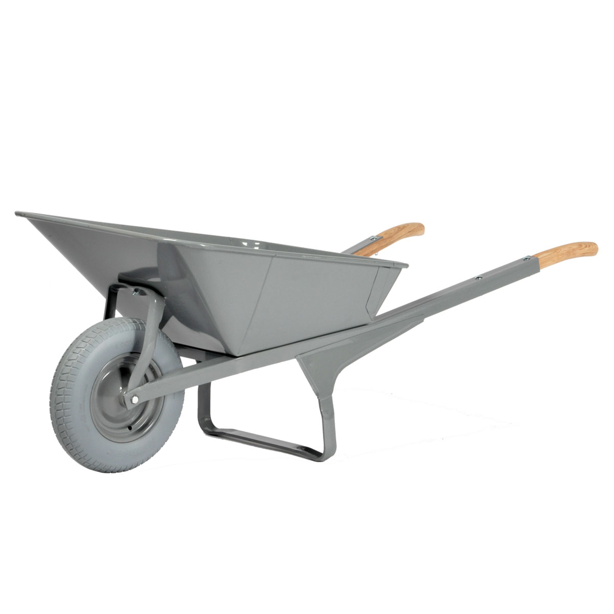 12409-M-K1-CT-Front-1 Schubkarre K1, Stahlblechmulde, rechteckig, pannensicher, Tragkraft 250 kg, 200 Liter Inhalt