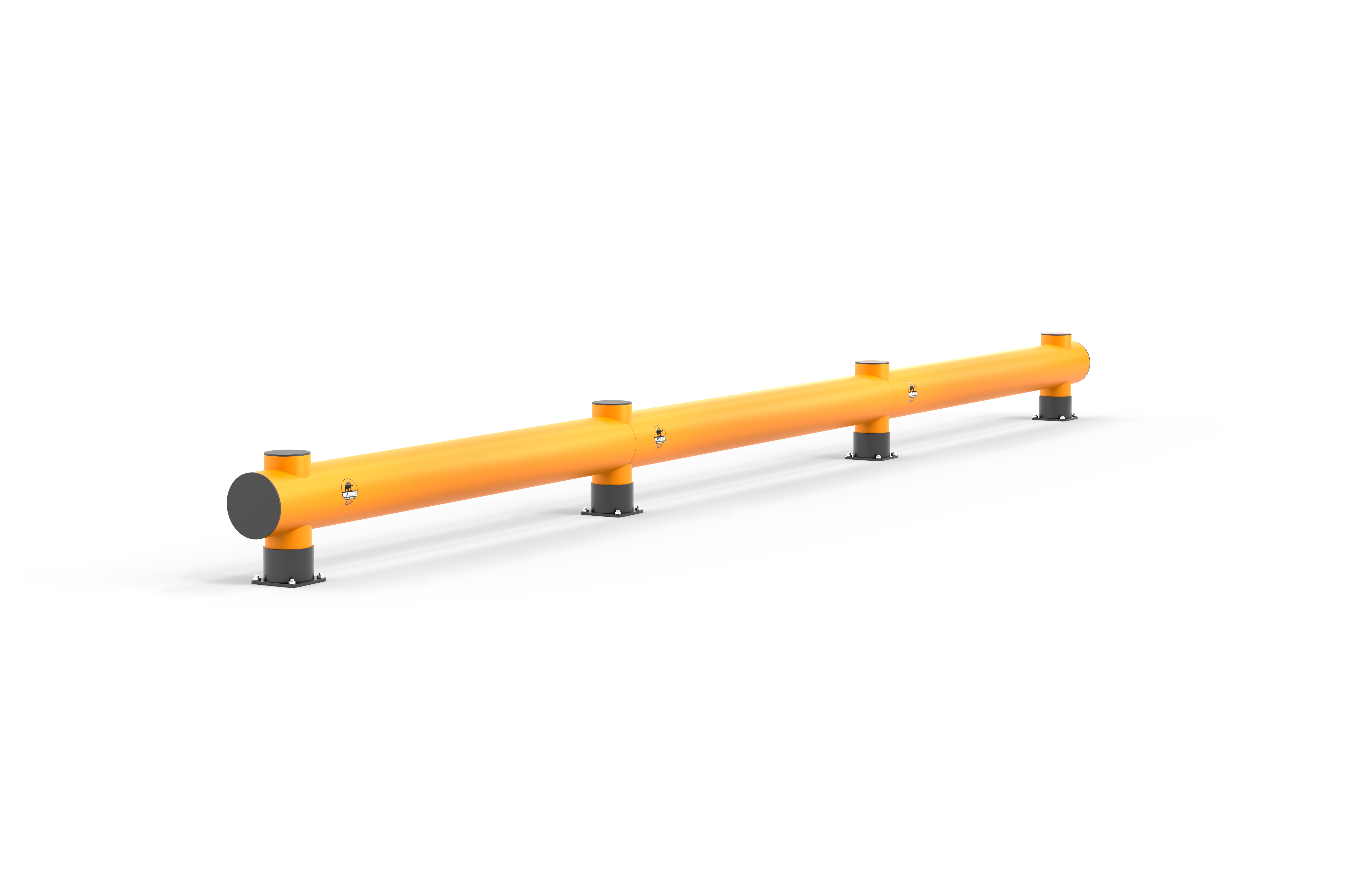 Rammschutz-Barriere Einzelplanke Länge 6,0 Meter Rack-Mammut® zum Aufdübeln Signalfarbe gelb aus HDPE Rammschutz-Barriere Einzelplanke Länge 6,0 Meter Rack-Mammut® zum Aufdübeln Signalfarbe gelb aus HDPE