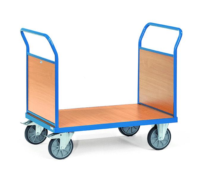 Plattformwagen 850x500 mm, 500 kg Tragkraft, Holzwänden