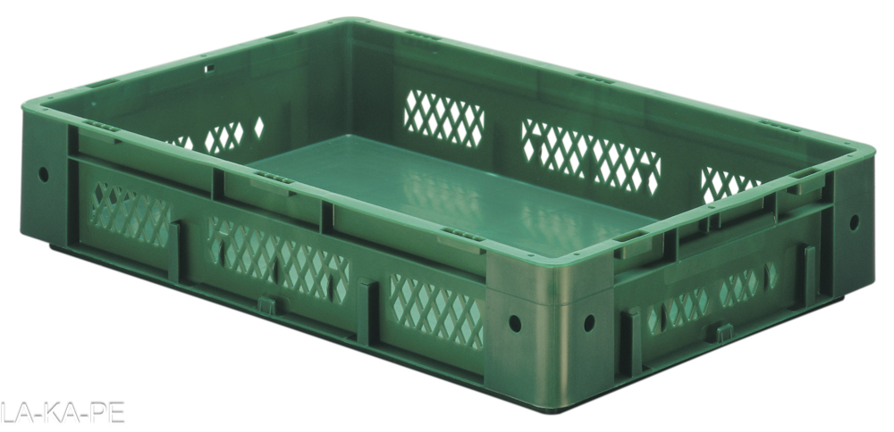 VTK 600/120-1 Schwerlast-Transport-Stapelkasten  Seitenwände durchbrochen und Boden geschlossen, 2 Kästen, 3 Farben zur Auswahl VTK 600/120-1 Schwerlast-Transport-Stapelkasten  Seitenwände durchbrochen und Boden geschlossen, 2 Kästen, 3 Farben zur Auswahl