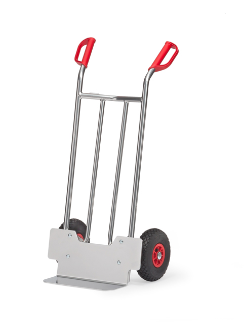 A1115L Alukarren Luftreifen, 150 kg Tragkraft, 400x150 mm breite Schaufel, Höhe 1150 mm, gebogen