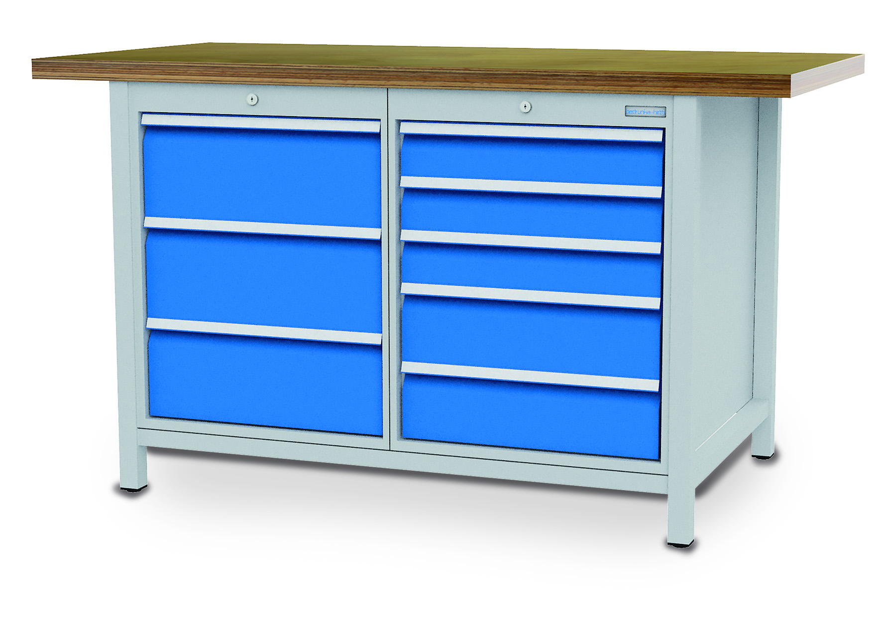 03_14_07_B-H Kastenwerkbank 1500x750x859 mm, 8 Schubladen, 1000 kg Tragkraft