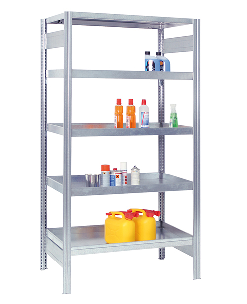 05_67512-60A_B_H Umweltregal als Anbauregal 1005x600x2000, als Werkstatt & Lagerregal mit Fachwannen verzinkt