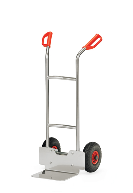 A1125L Alukarren Luftreifen, 150 kg Tragkraft, 250x320 mm Schaufel, Höhe 1150 mm, gebogen