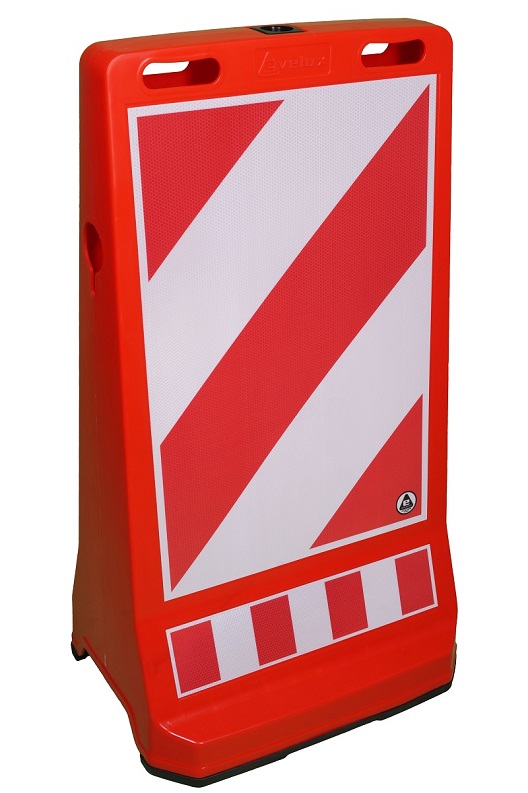12425-Parkplatzaufsteller Warnaufsteller beidseitig mit roten Reflex-Streifen für Gehwege und Parkplätze Höhe 900 mm