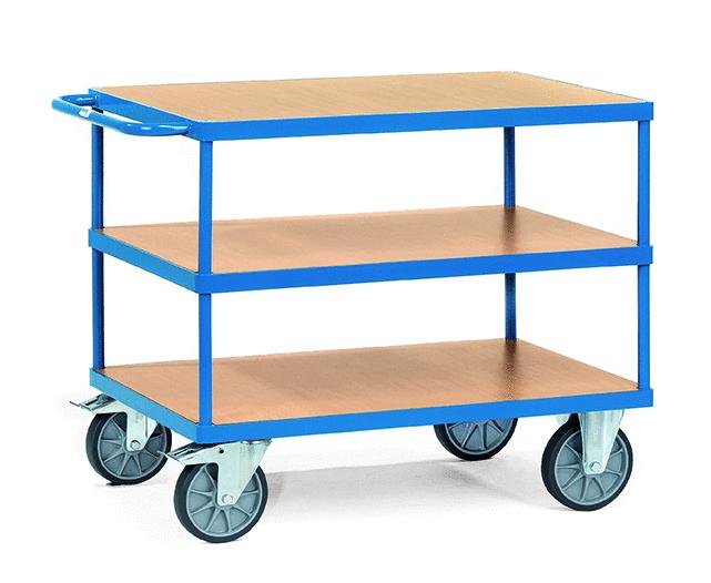 Schwerer Tisch- und Montagewagen, 3 Etagen,  600 kg Tragkraft, 1000x600 mm