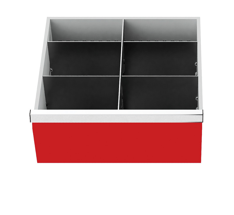146-144A_B_H_02 Metalleinteilung Nutzmaß 450x400 mm für Schubladen BxT 530 x 500 mm, Front-Höhe 100 mm