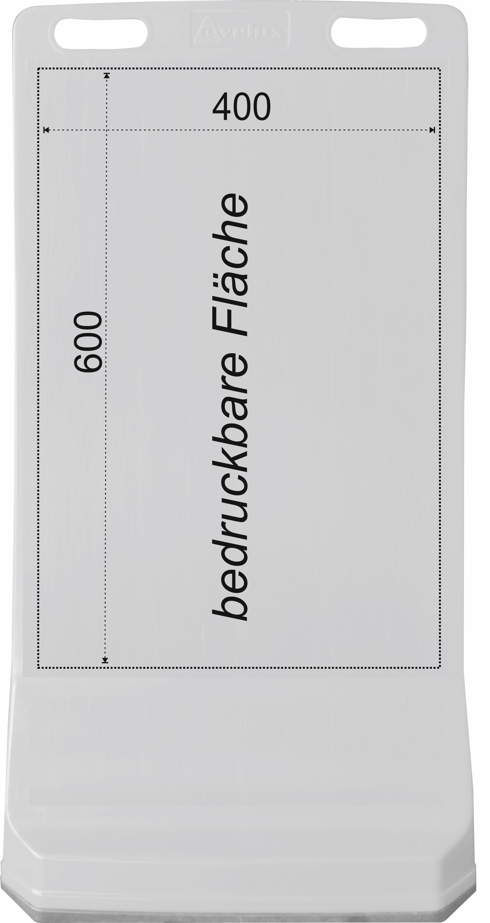 Gehwegaufsteller mit beidseitiger Werbefläche 400x600 mm als Kundenstopper für Gehwege und Parkplätze  Höhe 900 mm
