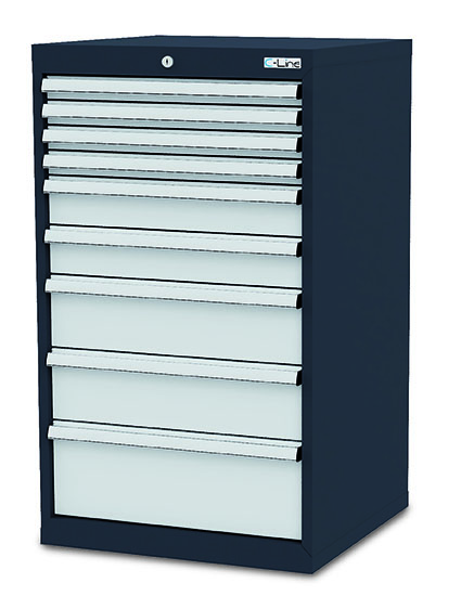 CL6H104221_Simplaflex Schubladenschrank 600x575x1020 mm, 9 Schubladen, anthrazit