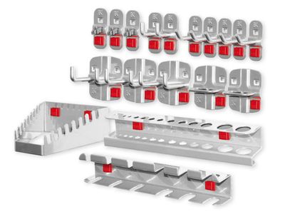 Hakensortiment für Lochplatten, 18-teilig 