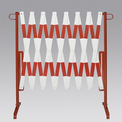 340B1509 Leichte Scherensperre, 3600 x 1000 mm, rot-weiß für schnelles Absperren