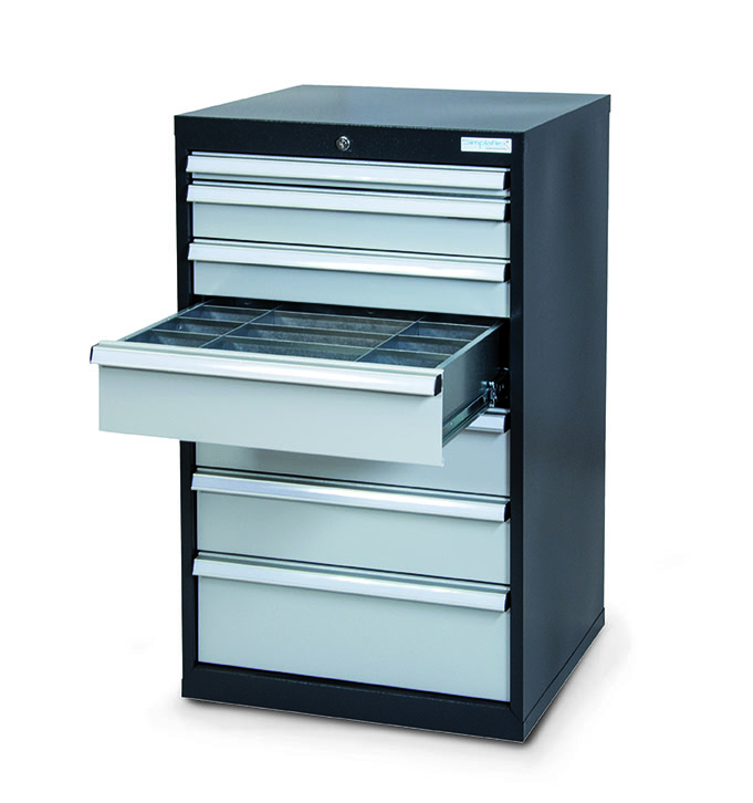 CL6H101231_Simplaflex_CL-2016_Titel_Schublade Schubladenschrank + Einteilungs-Set, 7 Schubladen,  600x575x1020 mm, anthrazit,