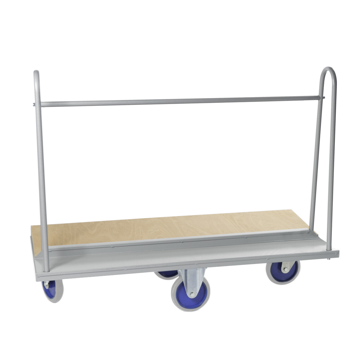 11045-M-Platenwagen500-3 Plattenwagen 1500x385 mm, 500 kg Tragkraft, sehr wendig durch 2 bewegliche Lenkrollen