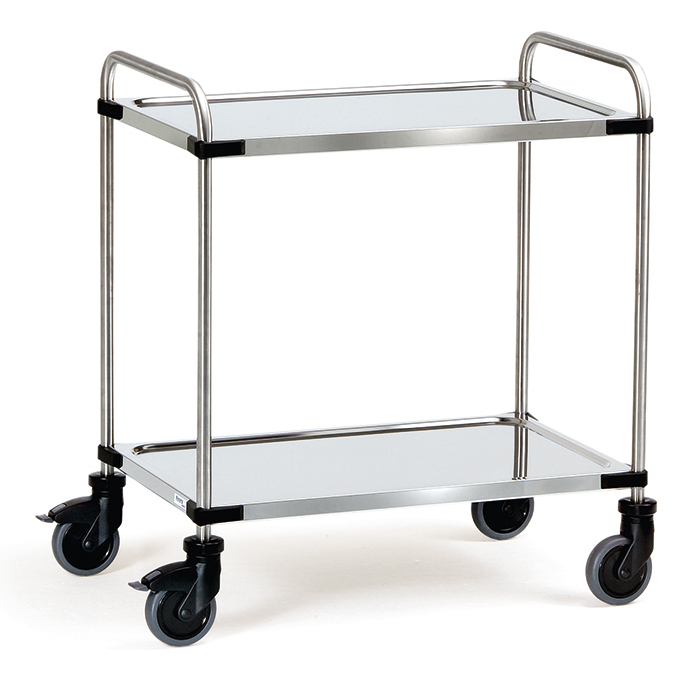 5036 Servierwagen Edelstahl 630 x 400 mm 120 kg Tragkraft  2 Etagen