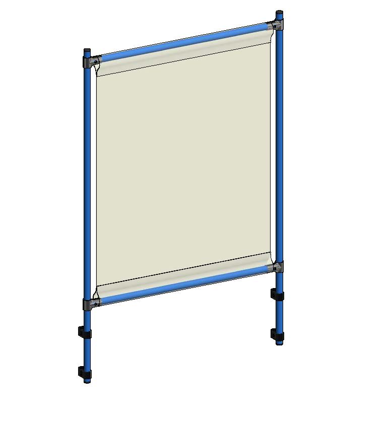 5940 Infektionsschutzrahmen 916x49x1410 mm, Anbausatz, PVC Klarsichtfolie glasklar
