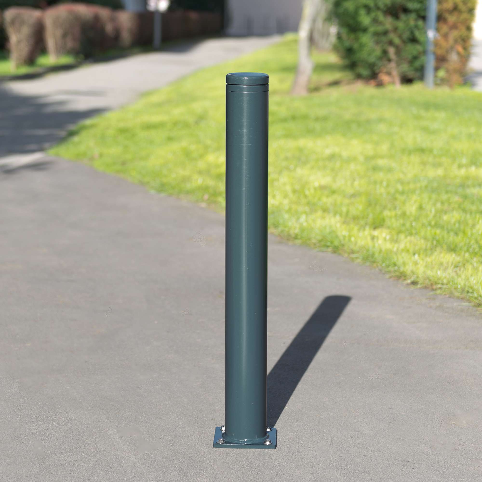 163b4167 City-Poller LEIPZIG Ø 108 mm zum Aufdübeln anthrazit Höhe 940 mm über Flur Solider Stahlpoller