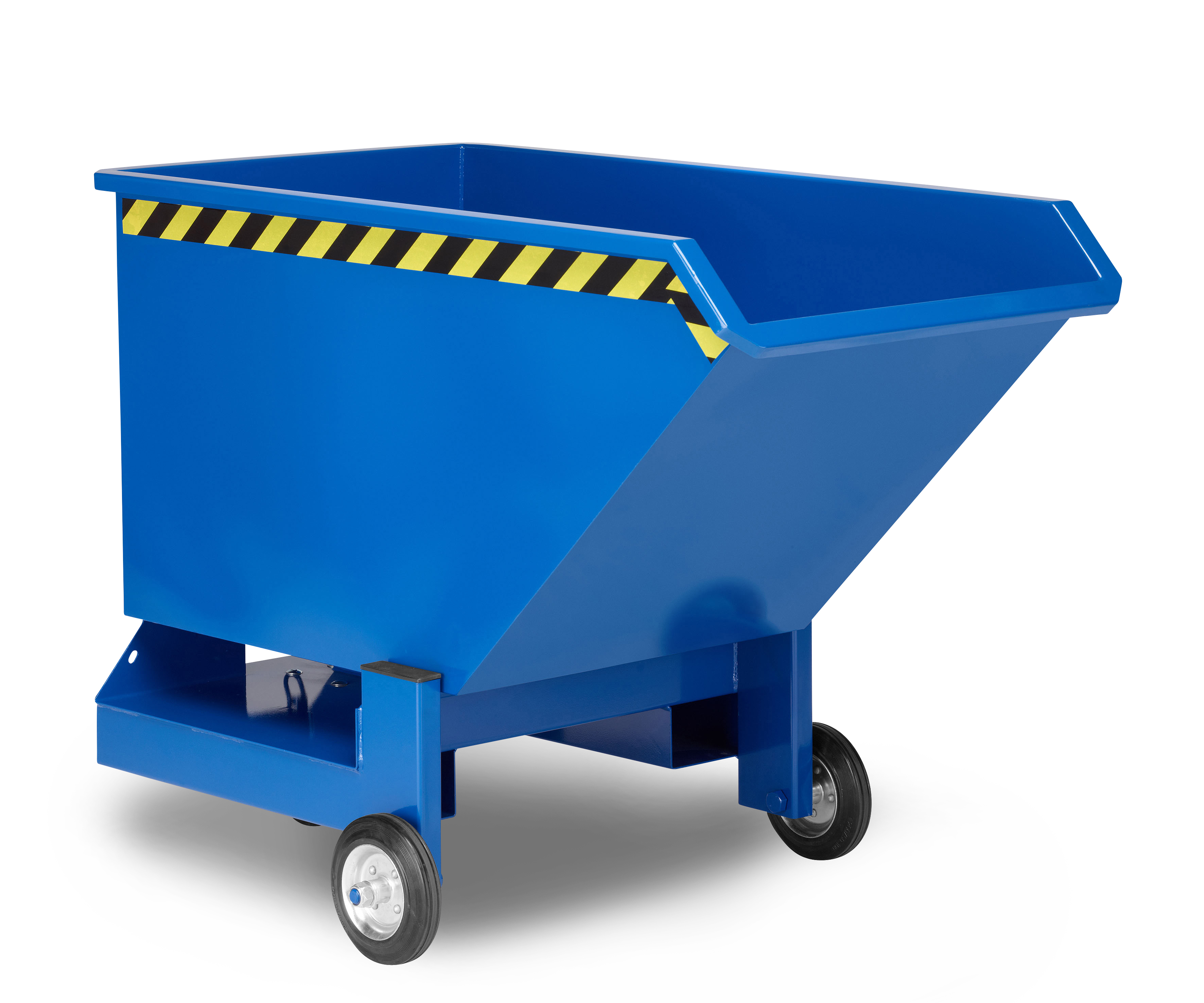 Kastenwagen-RKW-RAL-5010-Solo Stapler-Kippbehälter RKW 0,25 m³ Inhalt, 600 kg Tragkraft, mit Rollen, RAL 5010 enzianblau