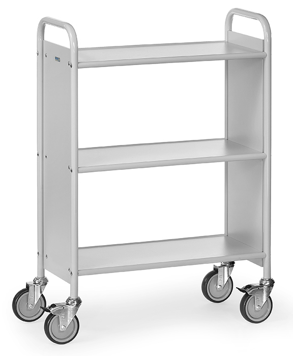 4870 Bürowagen 3 Etagen für 2 Ordnerreihen übereinander lichtgrau  810x385x1100 mm, 150 kg Tragkraft