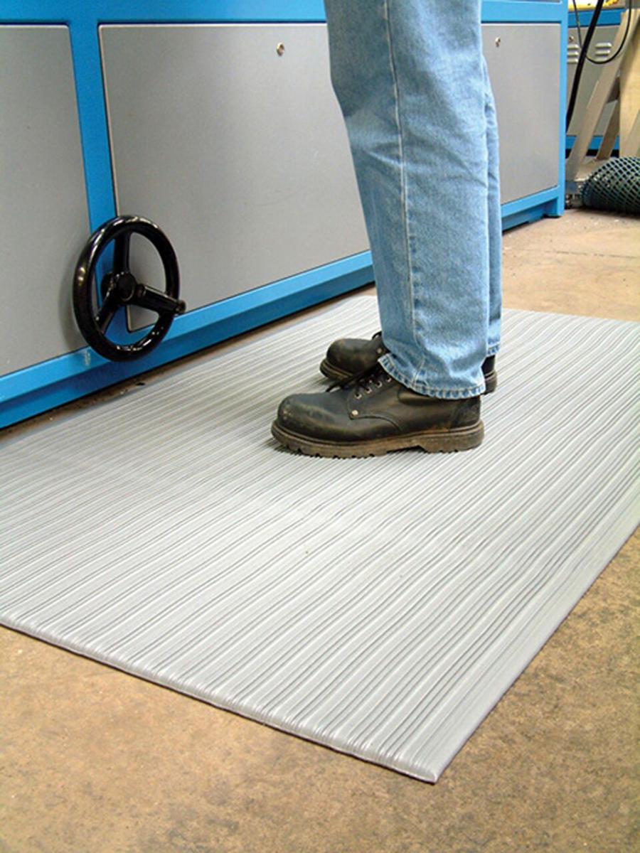 Arbeitsplatzmatte Orthomat® Ribbed, grau 900 mm x lfd. Meter, Mindestabnahme 2 Meter