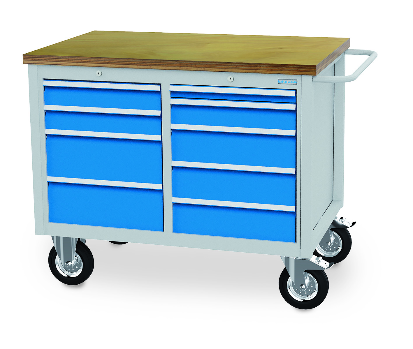 04_12_29VA_B-H Mobile Werkbank 1250x750x995 mm, 700 kg Tragkraft, 9 Schubladen, fahrbar