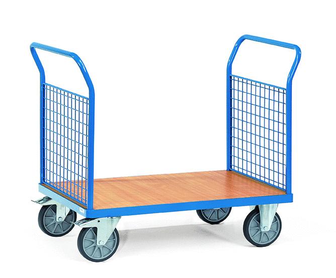 Magazinwagen 1200x800 mm, 600 kg Tragkraft, Gitterwände - EURO-Format