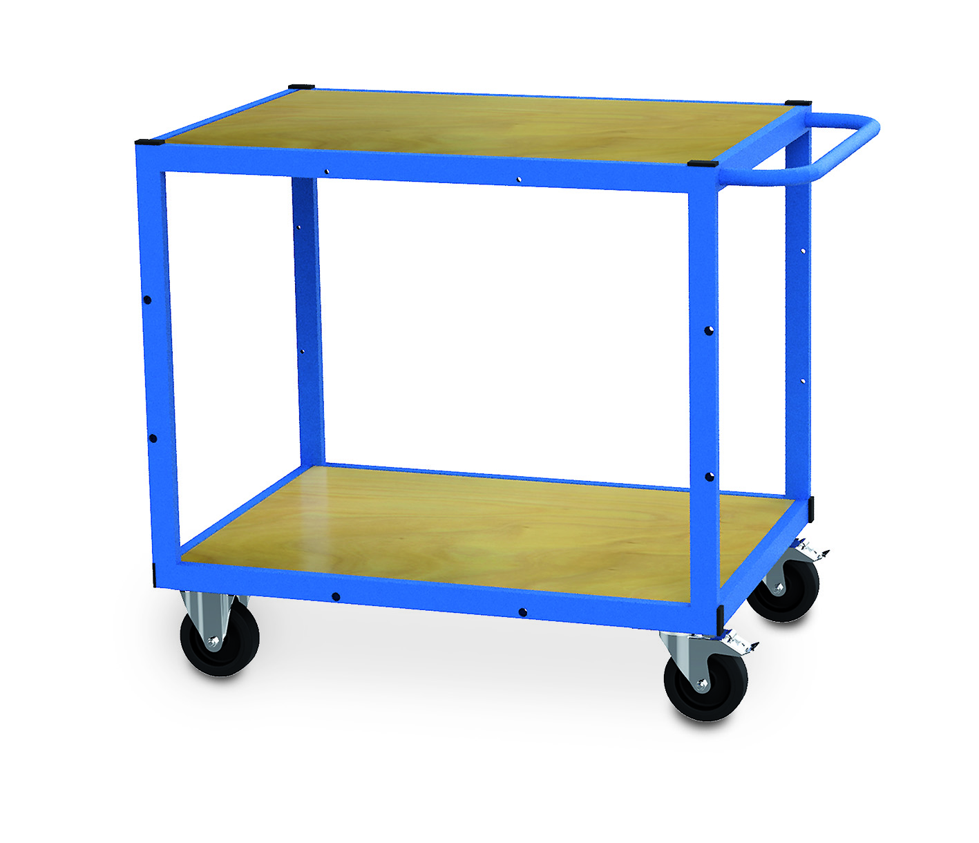 04_900_04A_B-H Mobile Werkbank 900x620x860 mm, 300 kg Tragkraft, 2 Holzfachböden, fahrbar