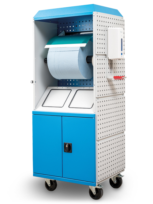 86_CLEAN5S-1A_B_H Fahrbare Reinigungsstation Kubik 5S, 690x530x1690 mm, ohne Desinfektionsmittelspender