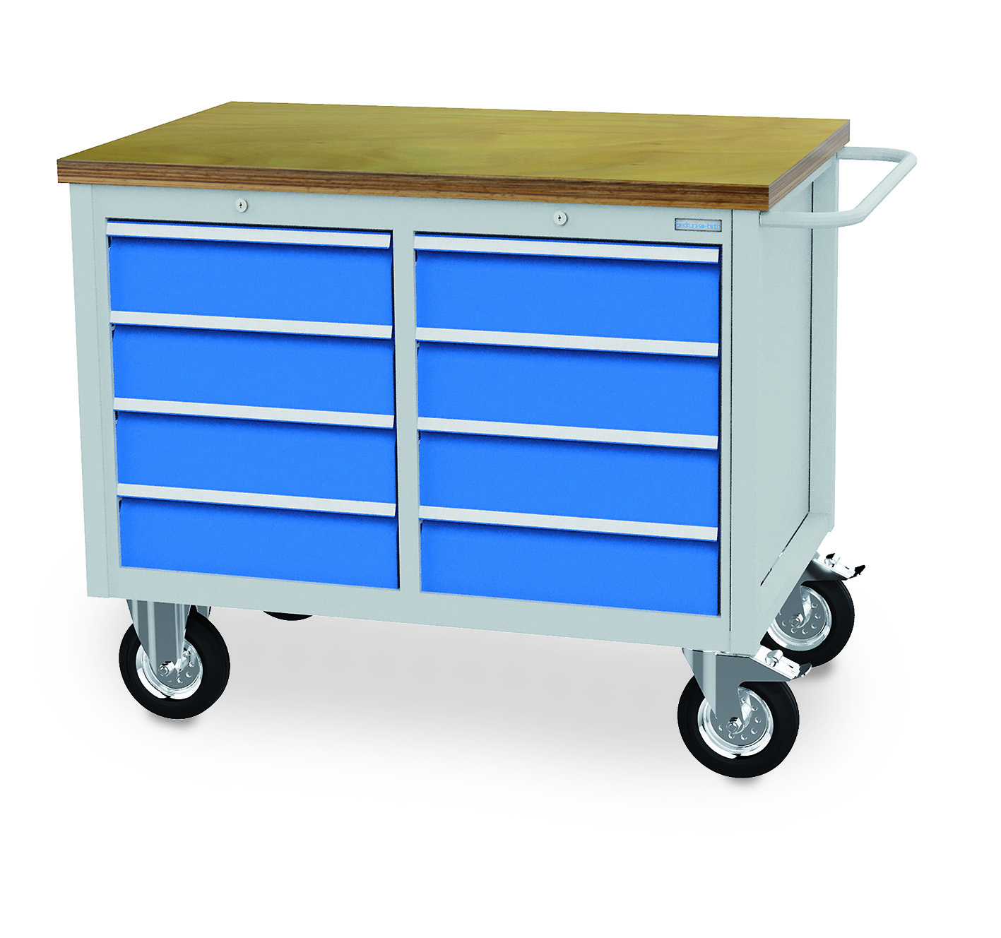 04_12_28VA_B-H Mobile Werkbank 1250x750x995 mm, 700 kg Tragkraft, 8 Schubladen, fahrbar
