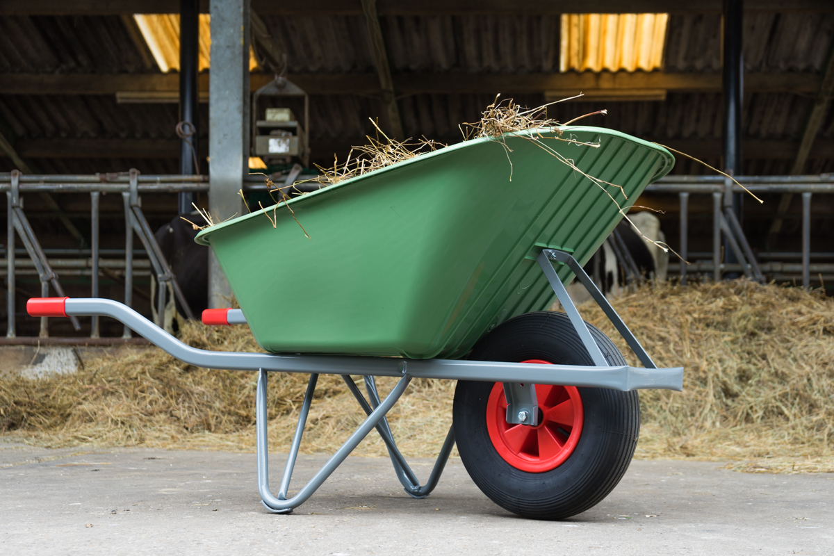 Schubkarre NOKA-Basic, 90 Liter, 150 kg Tragkraft, Luftreifen, Kunststoffmulde grün