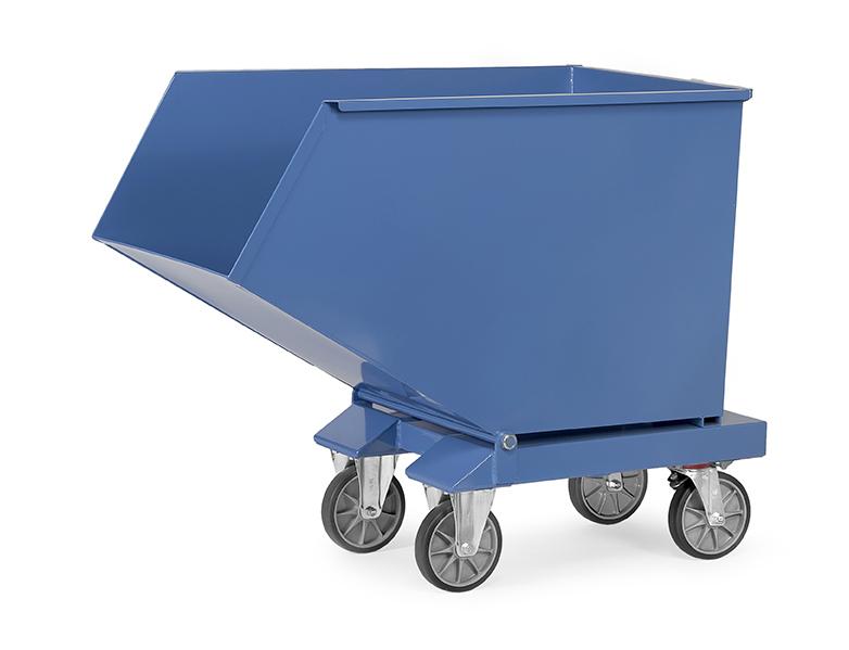 Muldenkipper_600_Liter_Inhalt_750_kg_Tragkraft_4703 Muldenkipper 600 Liter, 750 kg Tragkraft, Lenk- und Bockrollen