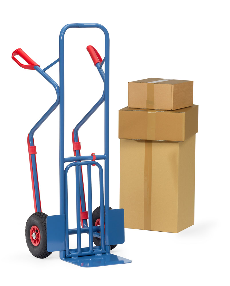 K1331L_Live Paketkarren klappbare Schaufel, 320x250 mm, 300 kg Tragkraft, Höhe 1300 mm, mit Gleitkufen
