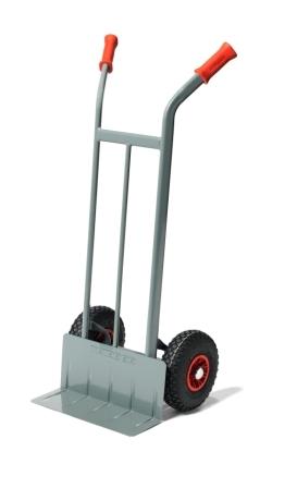 Sackkarren_200_kg_Tragkraft_in_3_Radausfuehrungen_14048-001 Sackkarren 425x148 mm, 200 kg Tragkraft, 3 Räder, Luftreifen, Vollgummi, Pannensicher